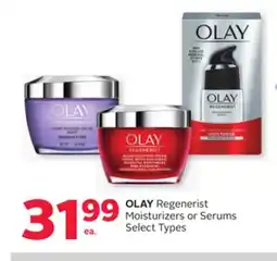 Rexall OLAY Regenerist Moisturizers or Serums offer