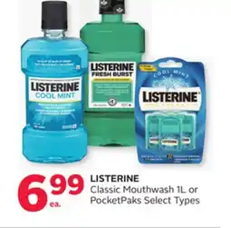 Rexall LISTERINE Classic Mouthwash 1L or PocketPaks offer