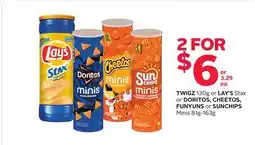Rexall TWIGZ 130g or LAY'S Stax or DORITOS, CHEETOS, FUNYUNS or SUNCHIPS Minis 81g-163g offer