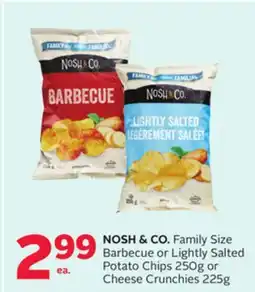 Rexall NOSH & CO. Family Size Barbecue or Lightly Salted Potato Chips 250g or Cheese Crunchies 225g offer