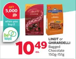 Rexall LINDT or GHIRARDELLI Bagged Chocolate offer