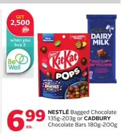 Rexall NESTLÉ Bagged Chocolate 135g-203g or CADBURY Chocolate Bars 180g-200g offer
