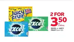 Rexall EXCEL or JUICY FRUIT Gum offer
