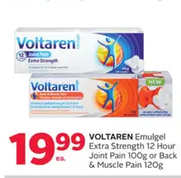 Rexall VOLTAREN Emulgel Extra Strength 12 Hour Joint Pain 100g or Back & Muscle Pain 120g offer