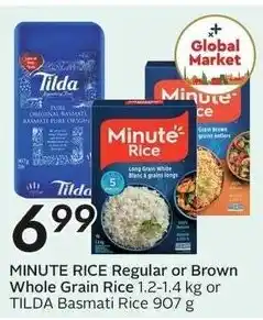 Sobeys Minute rice regular or brown whole grain rice or tilda basmati rice offer