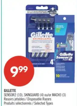 Pharmaprix GILLETTE SENSOR2 (10), SKINGUARD (4) or MACH3 (3) Disposable Razors offer