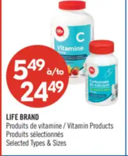Pharmaprix LIFE BRAND Vitamin Products offer