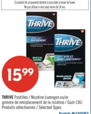Pharmaprix THRIVE Nicotine Lozenges or Gum offer