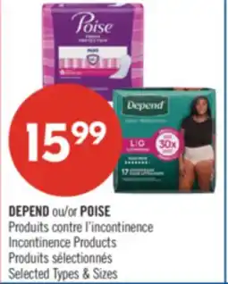 Pharmaprix DEPEND or POISE Incontinence Products offer