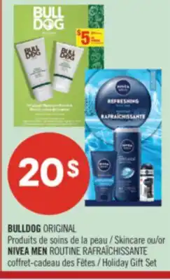 Pharmaprix BULLDOG ORIGINAL Skincare or NIVEA MEN ROUTINE Holiday Gift Set offer