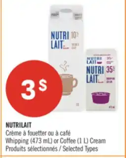 Pharmaprix NUTRILAIT Whipping (473 mL) or Coffee (1 L) Cream offer