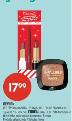 Pharmaprix REVLON 3-Piece Set, L'ORÉAL INFALLIBLE 24H Highlighter or Bronzer offer