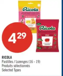 Pharmaprix RICOLA Lozenges offer
