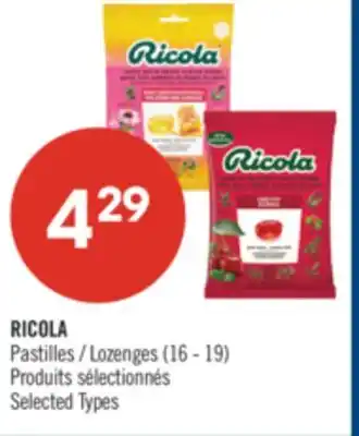 Pharmaprix RICOLA Lozenges offer
