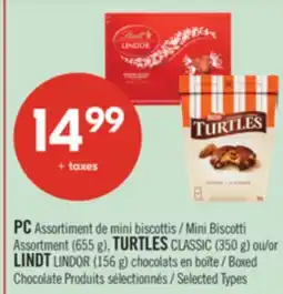 Pharmaprix PC Mini Biscotti Assortment (655 g), TURTLES CLASSIC (350 g) or LINDT LINDOR (156 g) Boxed Chocolate offer