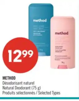 Pharmaprix METHOD Natural Deodorant (75 g) offer