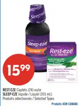 Pharmaprix REST-EZE (24) or SLEEP-EZE Liquid (355ml) offer