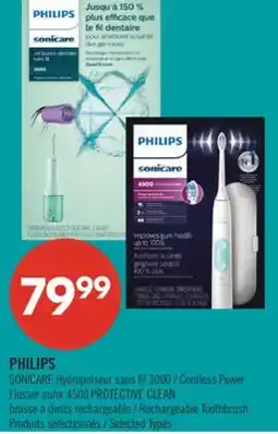 Pharmaprix PHILIPS SONICARE Hydropulseur sans fil 3000 or 4500 PROTECTIVE CLEAN Rechargeable Toothbrush offer