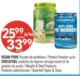Pharmaprix VEGAN PURE Protein Powder or CROSSFUEL Weight & Diet Products offer