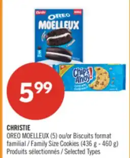 Pharmaprix CHRISTIE OREO MOELLEUX (5) or Family Size Cookies (436 g - 460 g) offer