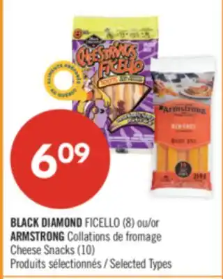 Pharmaprix BLACK DIAMOND FICELLO (8) or ARMSTRONG Cheese Snacks (10) offer
