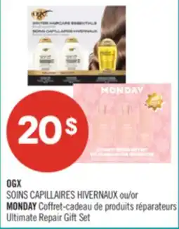 Pharmaprix OGX SOINS CAPILLAIRES HIVERNAUX or MONDAY Ultimate Repair Gift Set offer