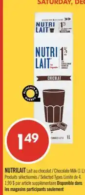 Pharmaprix NUTRILAIT Chocolate Milk (1 L) offer