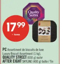 Pharmaprix PC Luxury Biscuit Assortment (1 kg), QUALITY STREET (650 g) or AFTER EIGHT SKYLINE (400 g) Tin offer