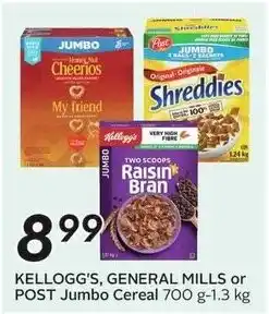 Kellogg's, general mills or post jumbo cereal
