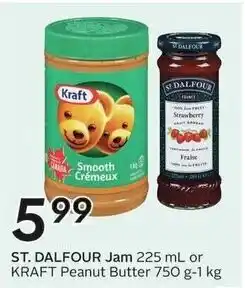 Sobeys St. Dalfour Jam or Kraft Peanut Butter offer