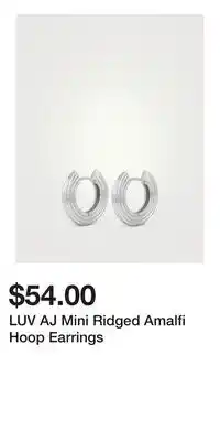 Holt Renfrew LUV AJ Mini Ridged Amalfi Hoop Earrings offer