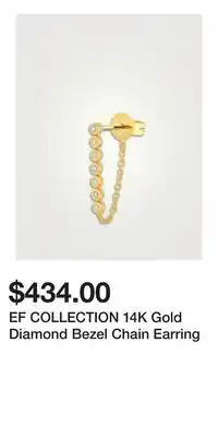 Holt Renfrew EF COLLECTION 14K Gold Diamond Bezel Chain Earring offer