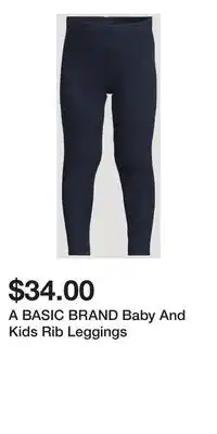 Holt Renfrew A BASIC BRAND Baby And Kids Rib Leggings offer