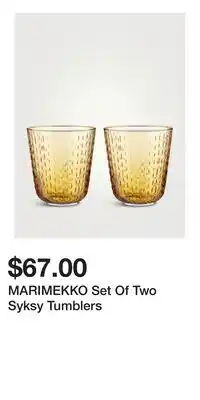 Holt Renfrew MARIMEKKO Set Of Two Syksy Tumblers offer