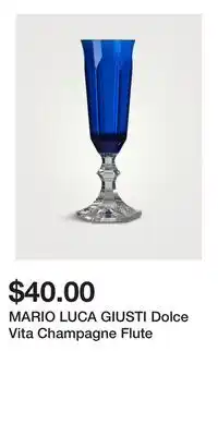 Holt Renfrew MARIO LUCA GIUSTI Dolce Vita Champagne Flute offer