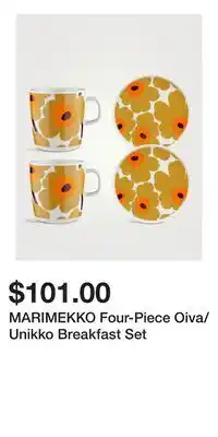 Holt Renfrew MARIMEKKO Four-Piece Oiva/Unikko Breakfast Set offer