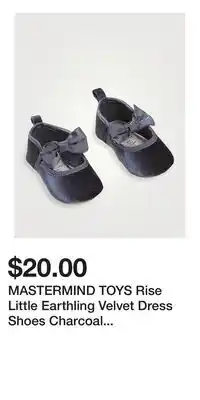 Holt Renfrew MASTERMIND TOYS Rise Little Earthling Velvet Dress Shoes Charcoal 12-18m offer