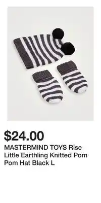 Holt Renfrew MASTERMIND TOYS Rise Little Earthling Knitted Pom Pom Hat Black L offer