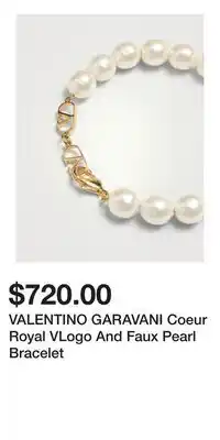 Holt Renfrew VALENTINO GARAVANI Coeur Royal VLogo And Faux Pearl Bracelet offer