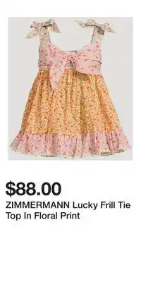 Holt Renfrew ZIMMERMANN Lucky Frill Tie Top In Floral Print offer