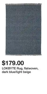IKEA LOKBYTE Rug, flatwoven, dark blue/light beige offer