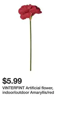 IKEA VINTERFINT Artificial flower, indoor/outdoor Amaryllis/red offer
