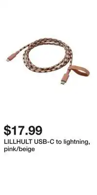 IKEA LILLHULT USB-C to lightning, pink/beige offer