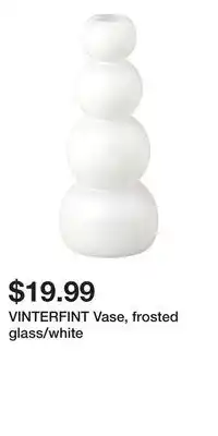 IKEA VINTERFINT Vase, frosted glass/white offer