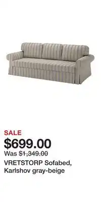 IKEA VRETSTORP Sofabed, Karlshov gray-beige offer