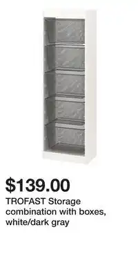 IKEA TROFAST Storage combination with boxes, white/dark gray offer