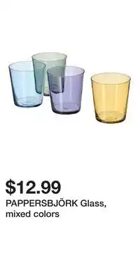 IKEA PAPPERSBJÖRK Glass, mixed colors offer