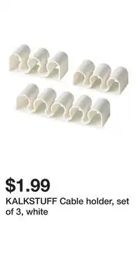 IKEA KALKSTUFF Cable holder, set of 3, white offer