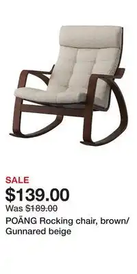 IKEA POÄNG Rocking chair, brown/Gunnared beige offer