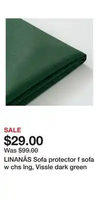 IKEA LINANÄS Sofa protector f sofa w chs lng, Vissle dark green offer
